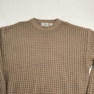 Vintage Sears Roebuck & Co. Men's Brown Crewneck Chunky Pullover Sweater Size XL